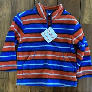 Hanna Andersson Toddler Boy Quarter Zip Fleece Pullover Size 90 CM 3t- NEW